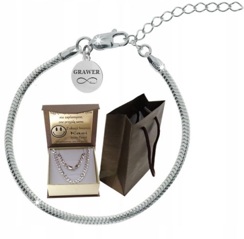  SILBERNES VOLLSTÄNDIGES DAMEN-MODULARES CHARMS-SCHWARM-ARMBAND PR. 925 + GRAVUR