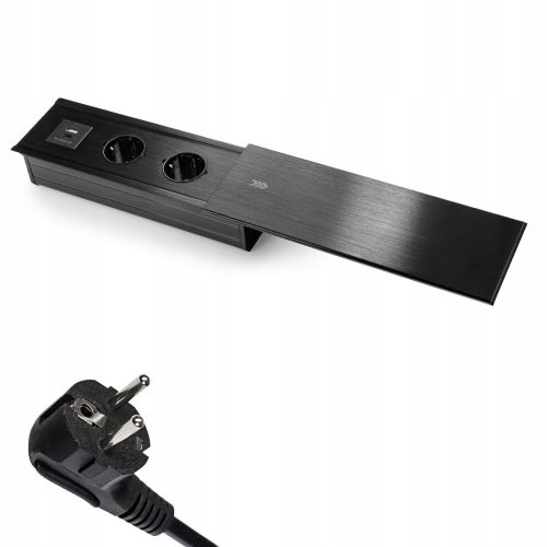 Steckdosenleiste, Tischplatte USB Spacetronik schwarz