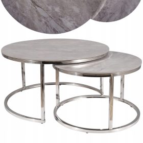  Signal Couchtisch, BÄNKE, rund, 80 x 80 x 42 cm, Grautöne