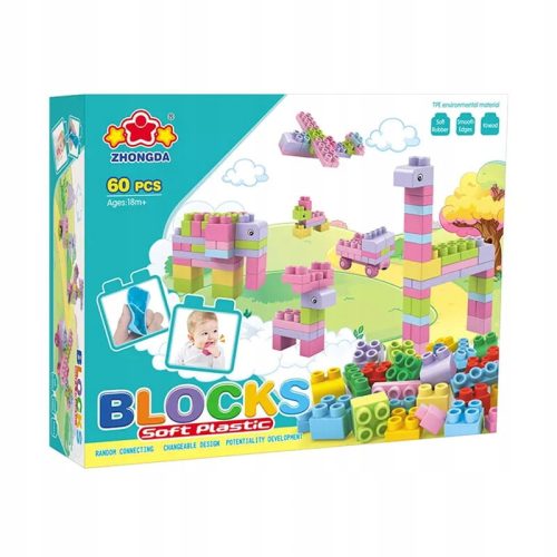  GROSSES WEICHE BAUSTEINE SET 60-tlg.