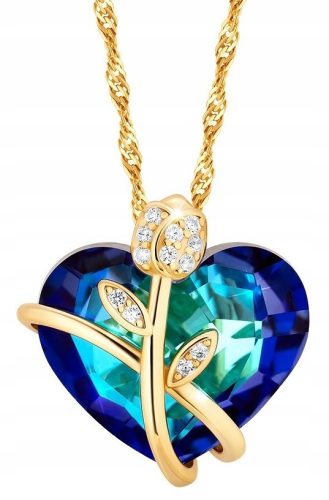  DAMEN-GOLDKETTE HERZ-ROSEN-HALSKETTE 925-SILBER-HALSKETTE