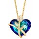  DAMEN-GOLDKETTE HERZ-ROSEN-HALSKETTE 925-SILBER-HALSKETTE