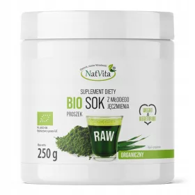   Biologischer, Roh Gerstengrassaft Pulver aus Jungen Trieben 250g - NatVita