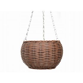    Dixiestore-Blumentopf, 17 cm x 20 x 17 cm, Durchmesser 20 cm, Kunststoff in Braun- und Beigetönen