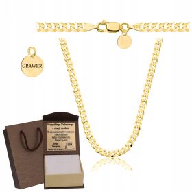    VOLLSTÄNDIGE GOLDKETTE FÜR HERREN PANCERKA PR 925 585 14k MASSIV + KOSTENLOSE GRAVUR