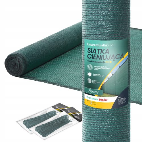 Schattiernetz für Zaun - Beschattungsnetz mit Linar SiatkiSieci 1,2 m x 50 m grün