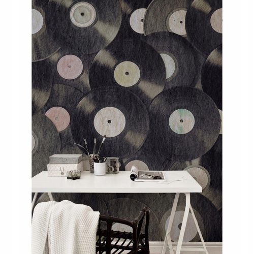 Vliestapete Vintage Vinyl-Schallplatten 250x104