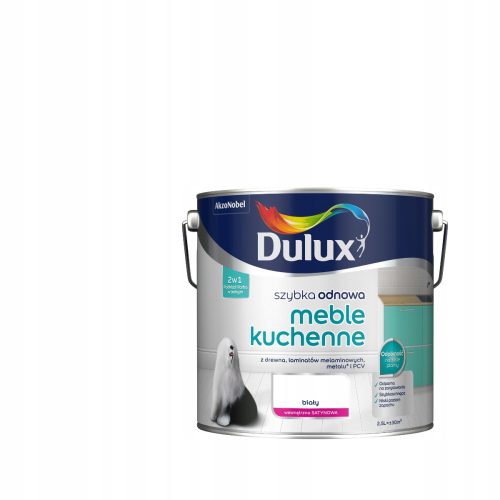 Dulux Acrylfarbe für Möbel 2,5 l Seidenmatt weiß