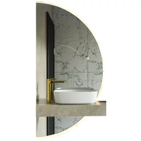  Badezimmerspiegel Halbrund Led 200X100 RECHTS