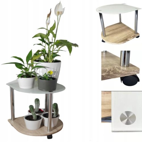 BLUMENSTÄNDER AUS HOLZ MOBILER TISCH, BLUMENSTÄNDER, Couchtisch