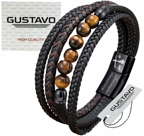  TIGERAUGE-Armband für Papa, GRAVIERT, SCHWARZ