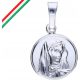  925er Silbermedaillon, rund, Muttergottes, Taufe, Kommunion, Unisex-Geschenk