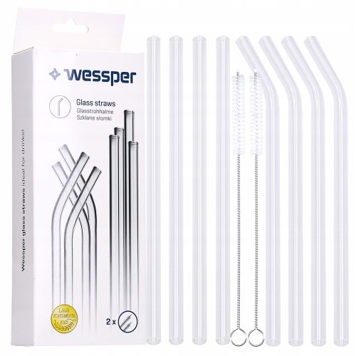 WESSPER WIEDERVERWENDBARE GLASSTROHHALME 8 Stk