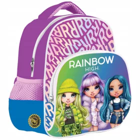   Kindergartenrucksack Rainbow High Silver Style mit beliebten Puppenmotiven