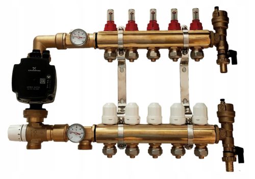  Fußbodenheizungsverteiler 6 mit GRUNDFOS PUMP GROUP für Fußbodenheizung