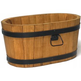    Drewdon Blumentopf 40 cm x 22 x 21 cm, Holz, Braun- und Beigetöne