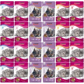    Nasses Katzenfutter Super Benek Katzensäckchen Geschmacksmischung 24x100g