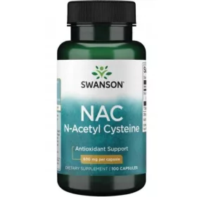   Swanson NAC 600mg N-Acetyl-L-Cystein, 100 Kapseln - Antioxidative Unterstützung