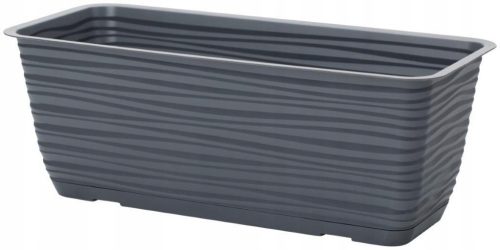  Form-Plastic Blumentopf 50 cm x 17 x 14 cm, Kunststoff in den Farben Grau und Silber