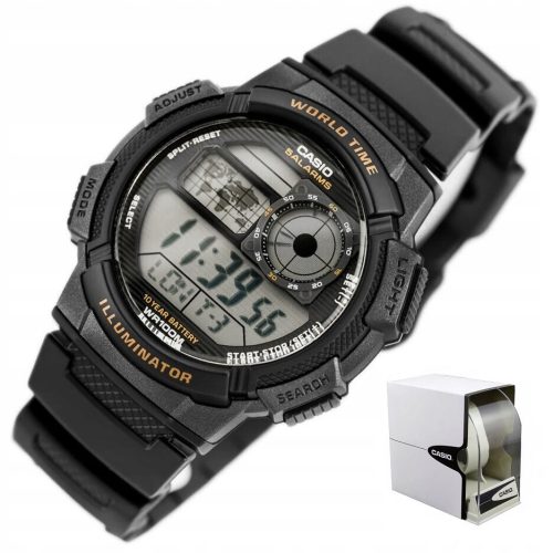  Casio Kinderuhr für einen Jungen + BOX + GRAVUR digitale Alarm-Datumsanzeige