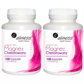   Aliness Magnesiumchelat mit Vitamin B6, 100 Kapseln - Für Muskeln und Knochen