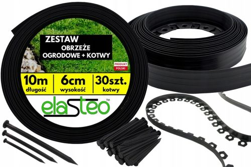 Einfassungen für den Garten - Kunststoff-Garteneinfassung Elasteo 1000 cm x 6 cm schwarz