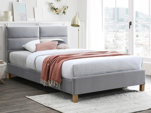  Gepolstertes Doppelbett Signalbetten 120x200 in Grautönen