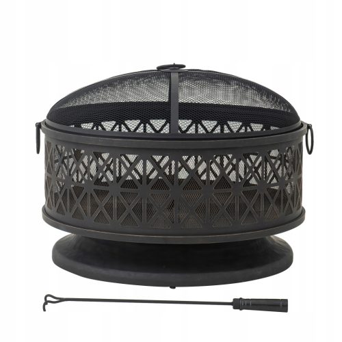  Gartenkamin Grill Lagerfeuer Stahl 76cm Abdeckung