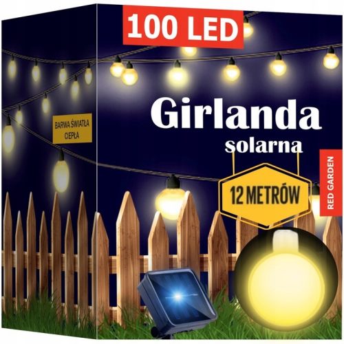  Rote Gartengirlande 1400 cm Solar