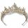  Elegante goldene Tiara, Krone, goldenes Hochzeitsdiadem mit Zirkonen