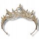  Elegante goldene Tiara, Krone, goldenes Hochzeitsdiadem mit Zirkonen