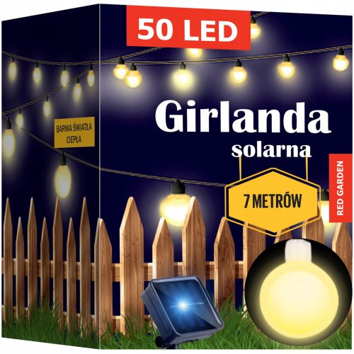  Rote Gartengirlande 700 cm Solar