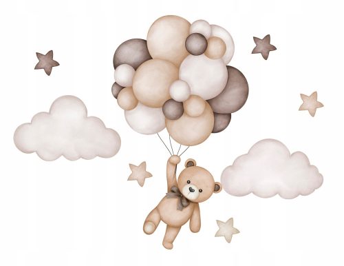  WANDAUFKLEBER, TEDDYBÄREN, Aquarell-Set