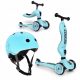  Dreirädriger Roller Scoot & Ride 96270, rosa + Fahrradhelm Scoot and Ride 96368, Größe S/M