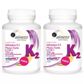   Aliness Vitamin K2 MonoFORTE MK-7 200 µg aus Natto, 60 Kapseln für verbesserte Blutgerinnung