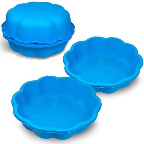 KUNSTSTOFF-SANDKASTEN-POOL MIT GESCHLOSSENER SCHALE 2 IN 1