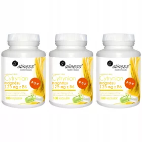   Magnesiumcitrat 125 mg mit Vitamin B6 (P-5-P) in 100 VEGE Kapseln