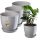  Blumentopf Kadax, 20 cm x 20 x 18 cm, Durchmesser 20 cm, Kunststoff in den Farben Grau und Silber