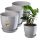 Blumentopf Kadax, 16 cm x 16 x 14,5 cm, Durchmesser 16 cm, Kunststoff in den Farben Grau und Silber
