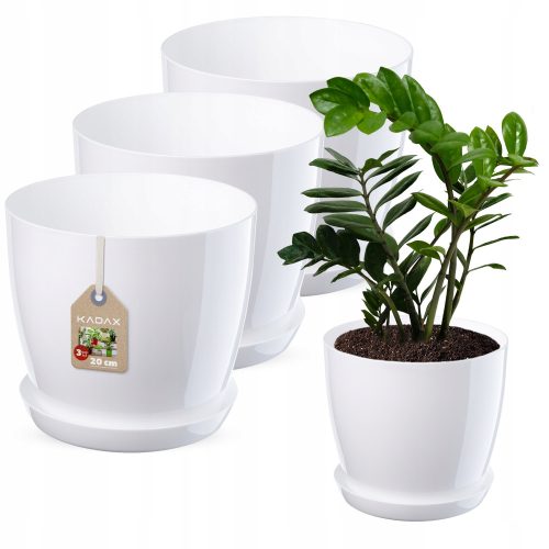  Kadax Blumentopf 20 cm x 20 x 18 cm Durchmesser 20 cm Kunststoff weiß