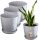  Blumentopf Kadax, 16 cm x 16 x 15 cm, Durchmesser 16 cm, Kunststoff in den Farben Grau und Silber