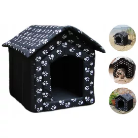  Fuks Hundehütte weiß, schwarz 60 cm x 57 cm