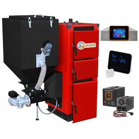  Pelletofen mit Zubringer, 12 kW Netzteil-Set