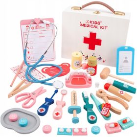  HOLZSET AUS EINEM KLEINEN ARZT, ZUBEHÖRKASTEN