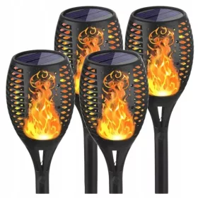    Stecksolarleuchte Bluegarden schwarz 78 cm 4 Stk. + Etikettenaufkleber