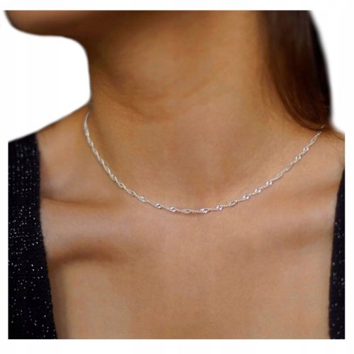 925 SILBERKETTE FÜR DAMEN, 50 cm, ITALIENISCHE GLÄNZENDE HALSKETTE FÜR SIE