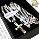  SILBERNES KOMMUNION-SET, KETTE UND KREUZ FÜR EINEN JUNGEN, SOUVENIRS, GESCHENK
