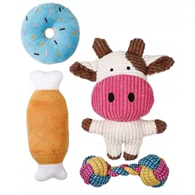  Set Hundespielzeug Plüsch-Beißring-Puppe