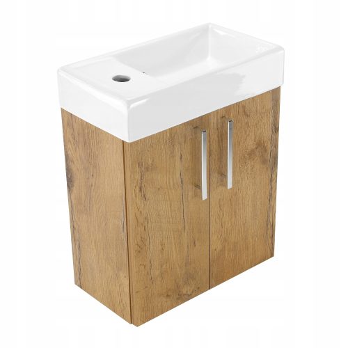 Hängender Badezimmerschrank mit Waschbecken, Loft-Eiche, 40 cm