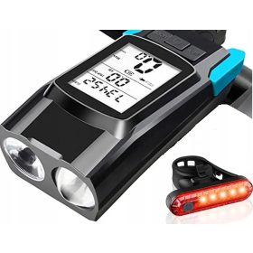    Fahrradbeleuchtung (BIKE4U) 3in1 FAHRRADCOMPUTER 800 lm Akku + FAHRRADRÜCKLEUCHTE USB-LADUNG